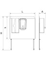 Peto postizo, jabonera inox y dispensador de tissues para acoplar a lavamanos autónomo 45x11x60cm