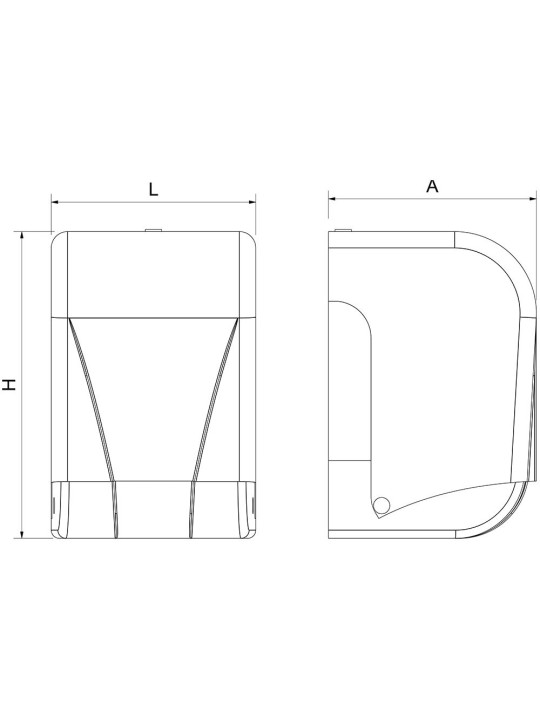 Papelera adosada a columna de dispensador de gel hidroalcohólico 33x13x27cm