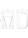 Papelera adosada a columna de dispensador de gel hidroalcohólico 33x13x27cm