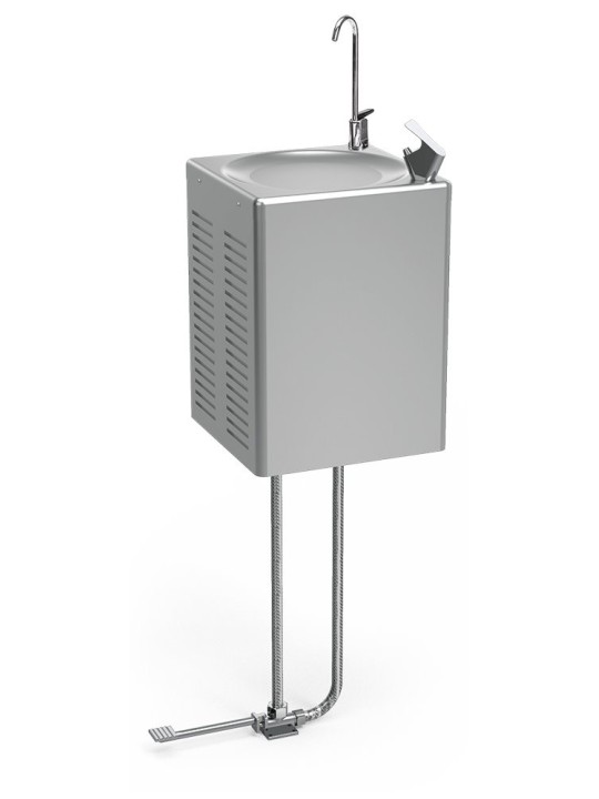 Fuente mural refrigerada de agua fría Cold+ con grifo a pedal 31x47x41cm