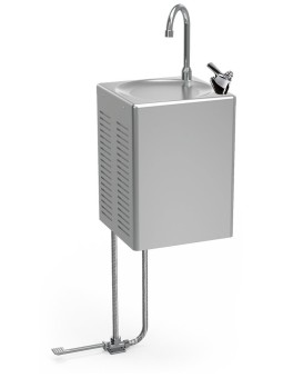 Fuente mural refrigerada de agua fría Cold+ con llenajarras a pedal 31x47x41cm