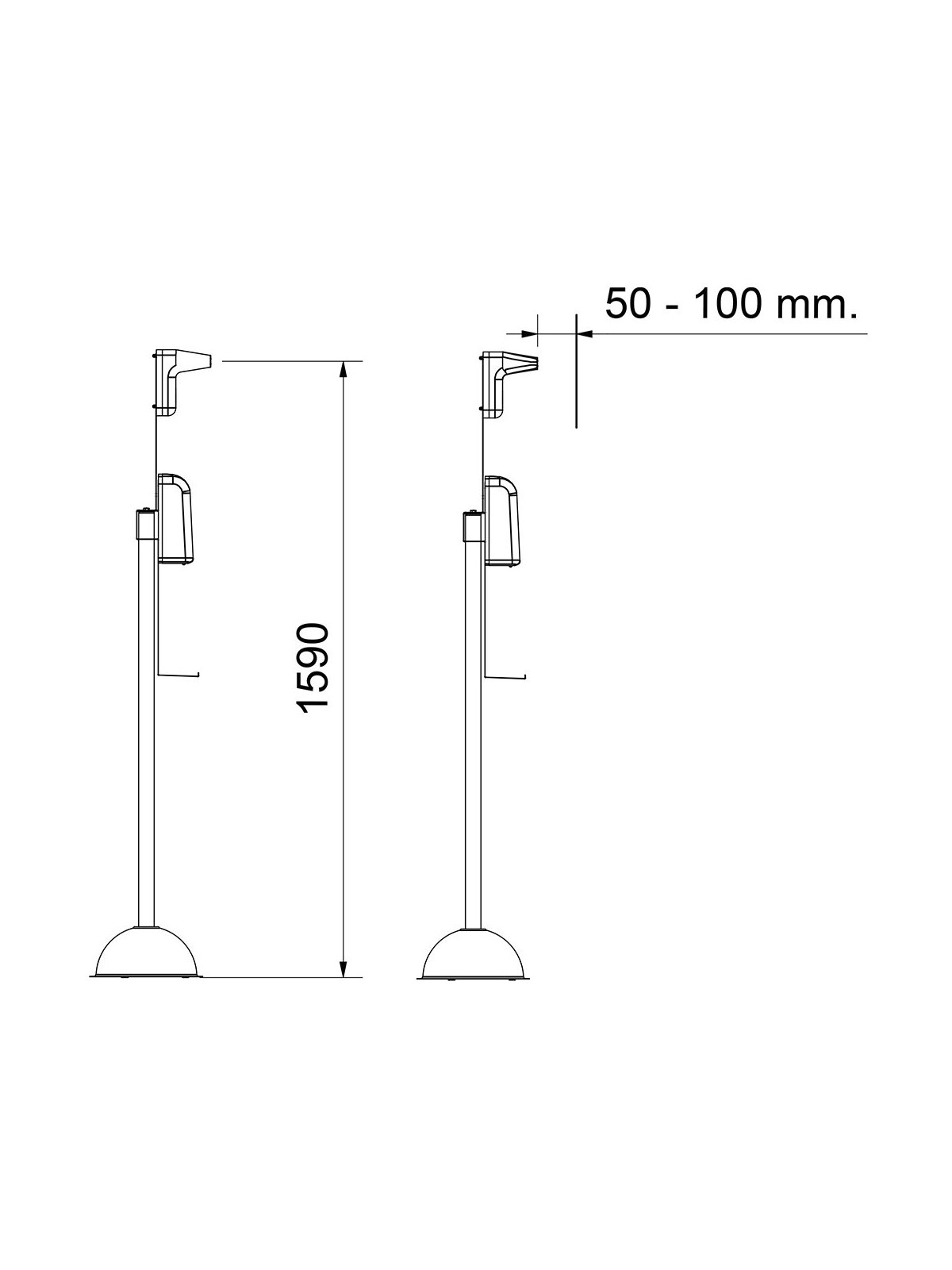 Termómetro sin contacto con adaptador para acoplar a columna de gel 21x19x41cm