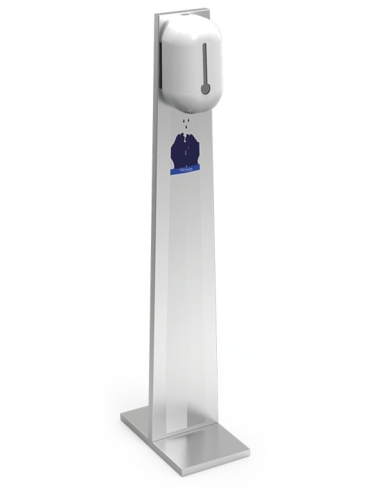 Columna de acero inox con jabonera electrónica 21x35x119cm