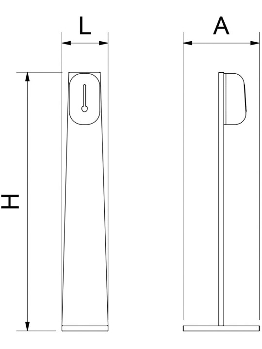 Columna de acero inox con jabonera electrónica 21x35x119cm