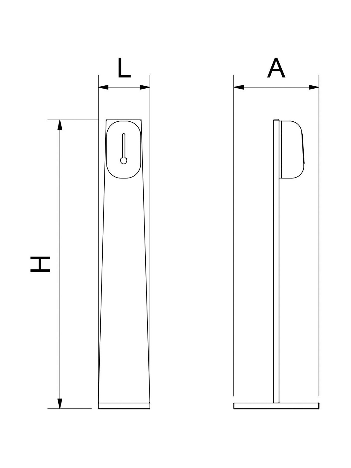 Columna de acero inox con jabonera electrónica 21x35x119cm