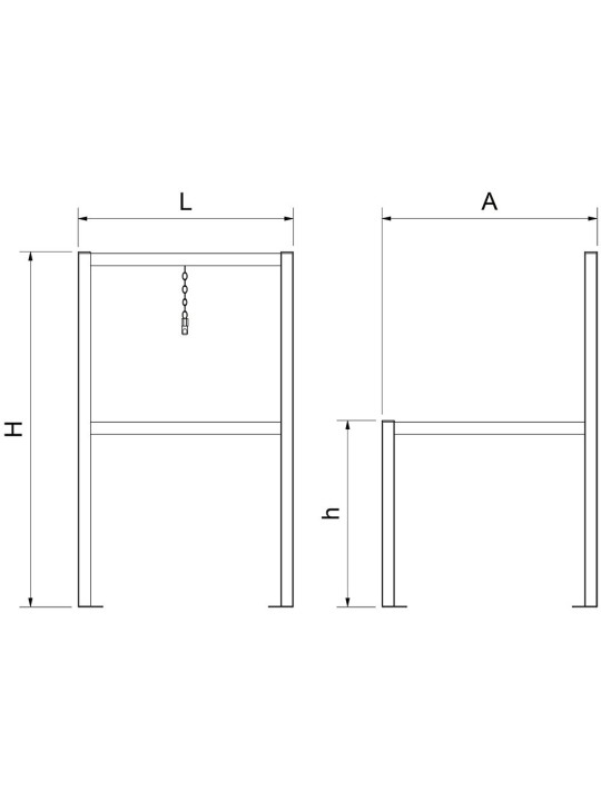 Parking para carros acero inoxidable 1 fila 69x69x114cm
