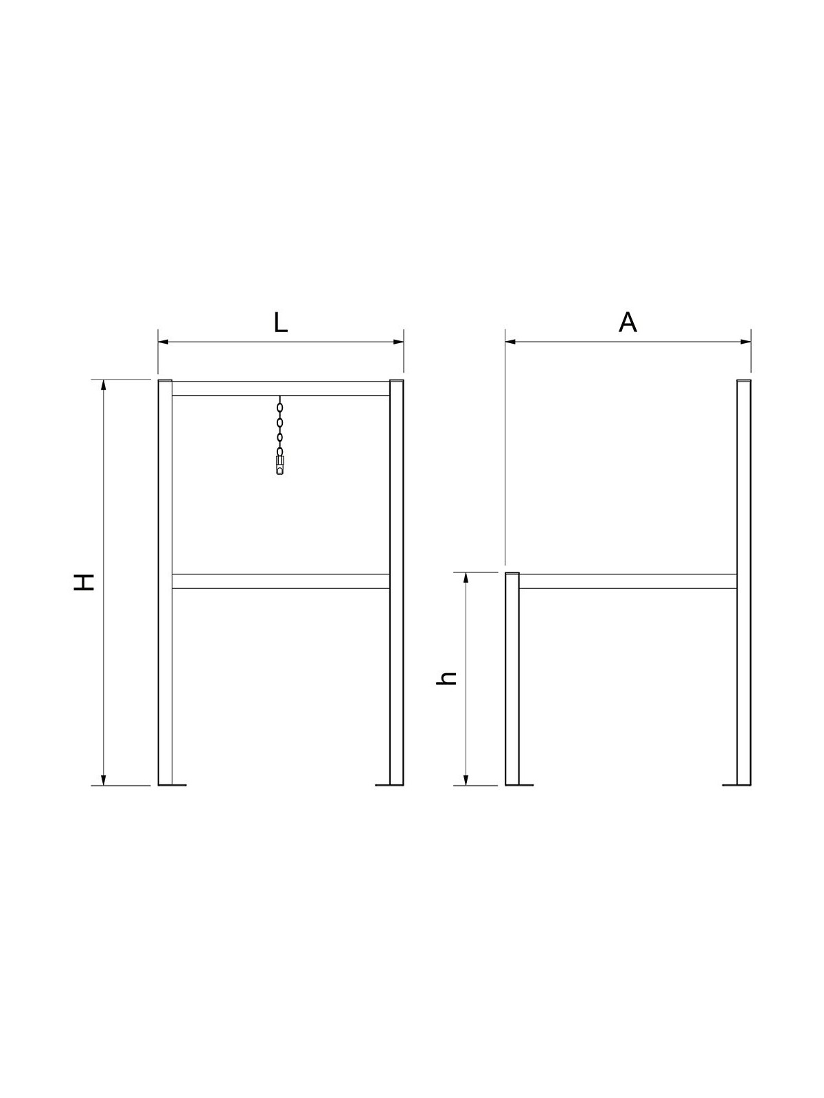 Parking para carros acero inoxidable 1 fila 69x69x114cm