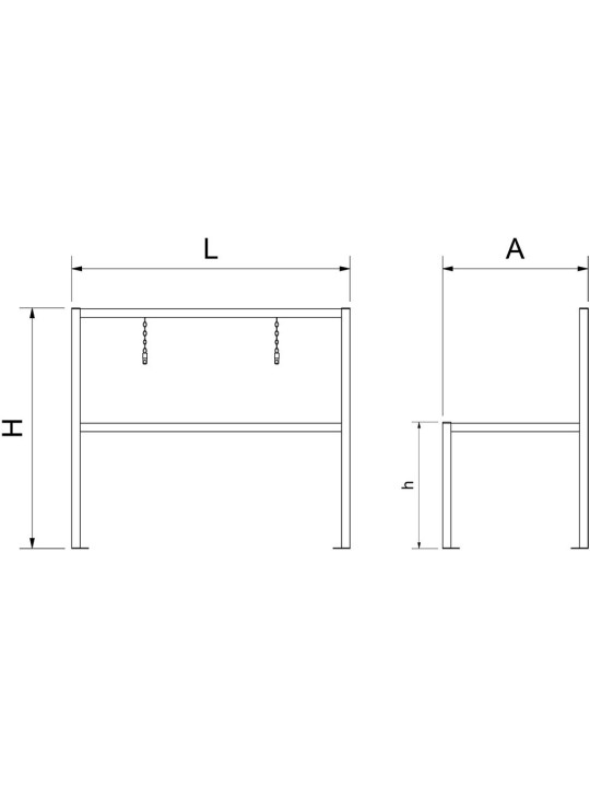 Parking para carros acero inoxidable 2 filas 133x69x114cm