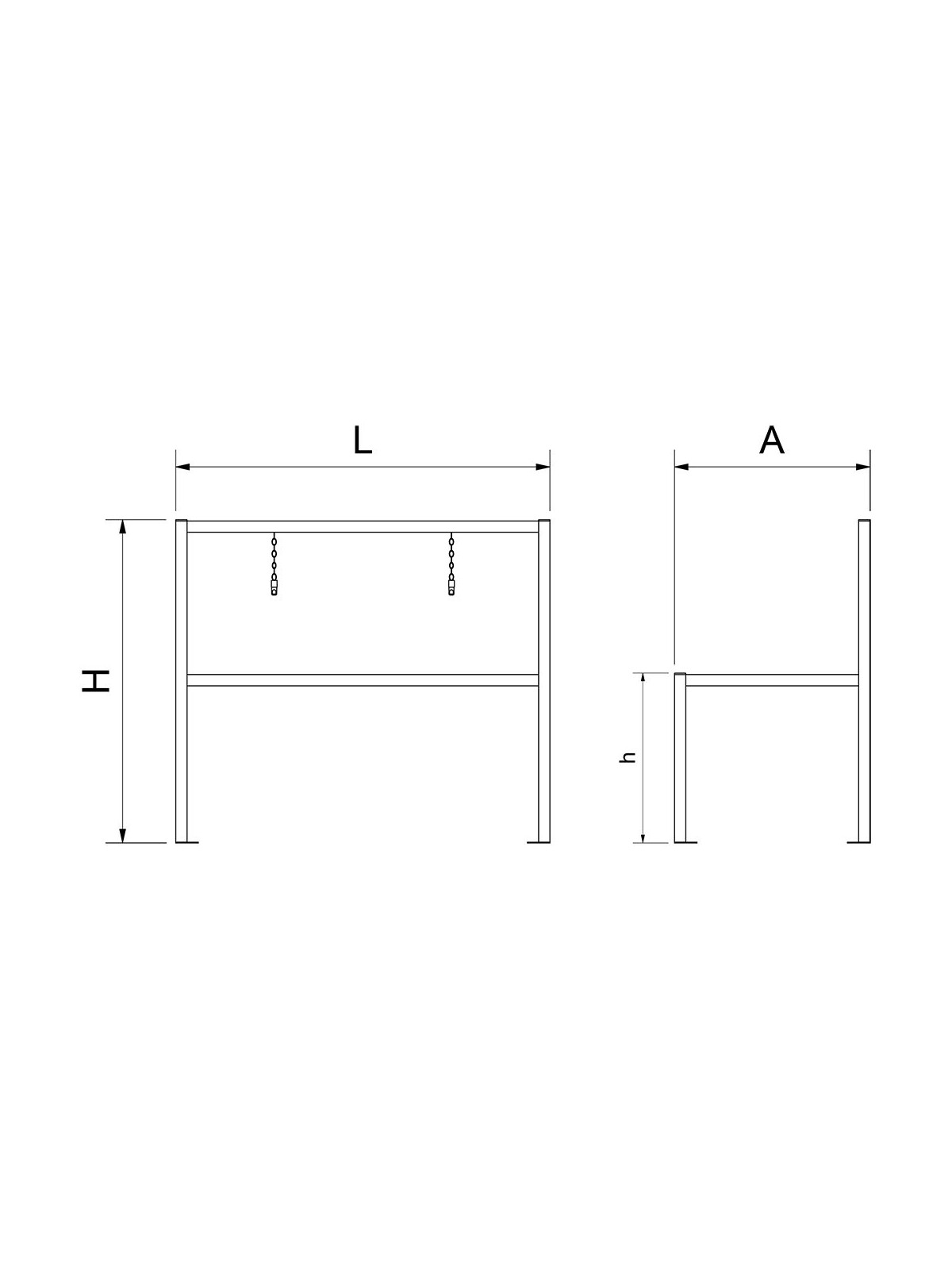 Parking para carros acero inoxidable 2 filas 133x69x114cm