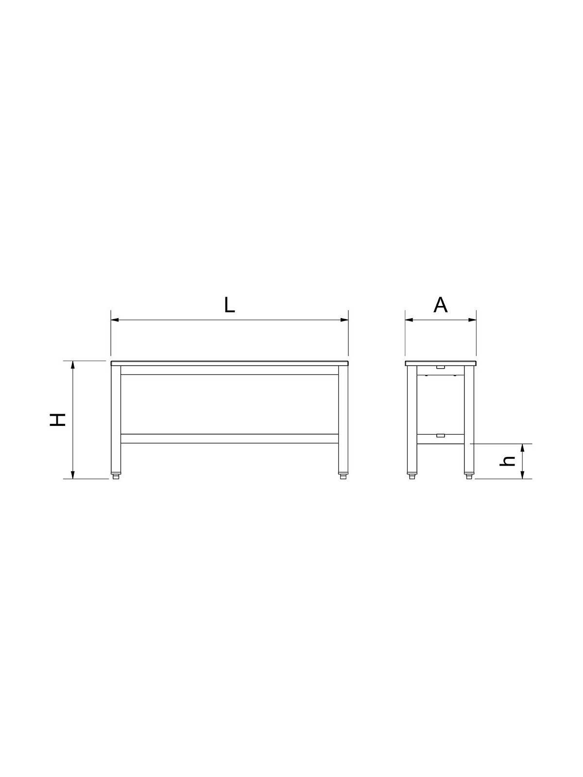 Banco para vestuario de 100x30x50cm