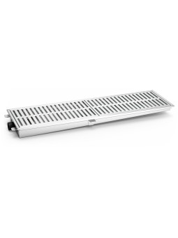 Canal colector en acero inoxidable 1000 mm. Salida horizontal 100x30x7cm