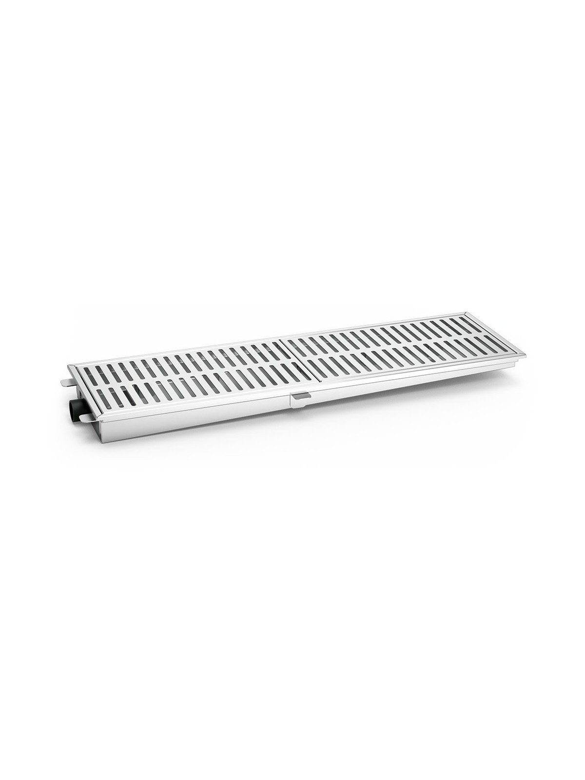 Canal colector en acero inoxidable 1000 mm. Salida horizontal 100x30x7cm