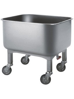 Carro de transporte inoxidable con desagüe 1/2 200 lts 80x60x75cm