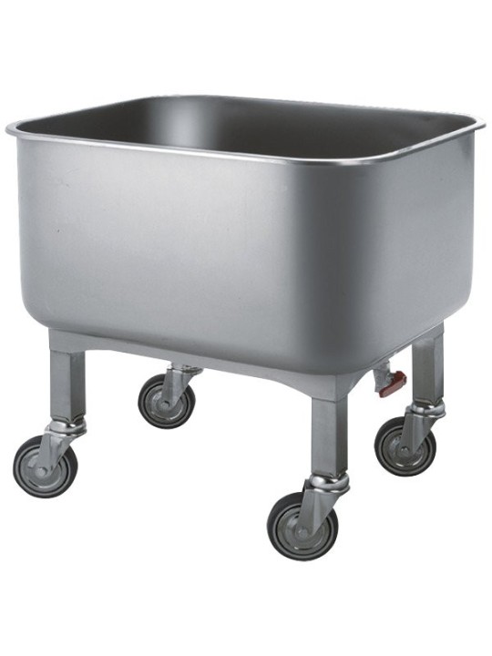 Carro de transporte inoxidable con desagüe 1/2 200 lts 80x60x75cm