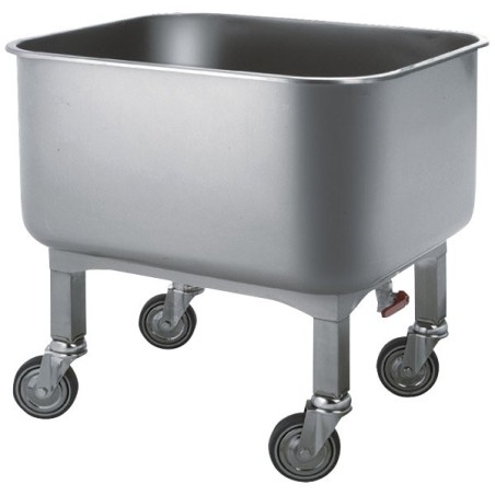 Carro de transporte inoxidable con desagüe 1/2 200 lts 80x60x75cm
