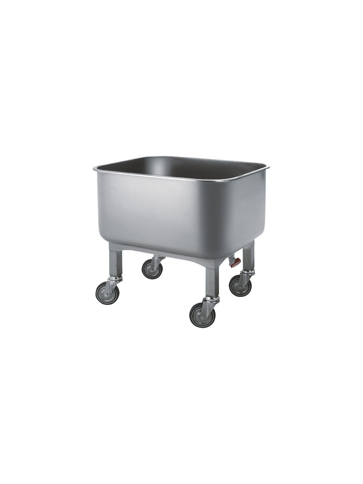 Carro de transporte inoxidable con desagüe 1/2 200 lts 80x60x75cm