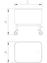 Carro de transporte inoxidable con desagüe 1/2 200 lts 80x60x75cm