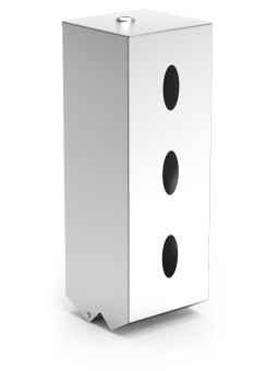 Dispensador de papel higiénico triple en acero inoxidable 12x11x35cm