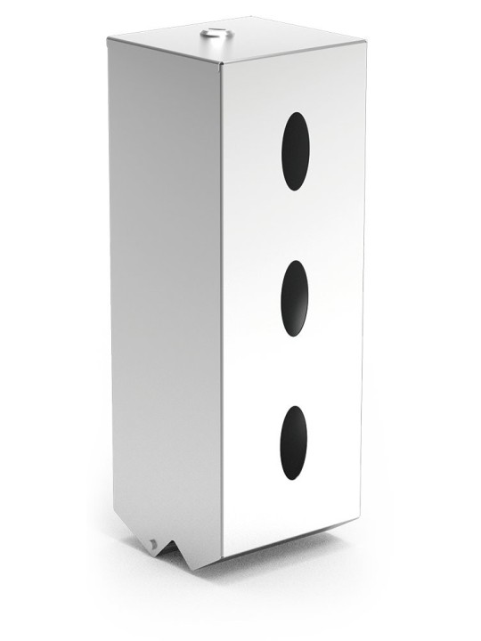 Dispensador de papel higiénico triple en acero inoxidable 12x11x35cm
