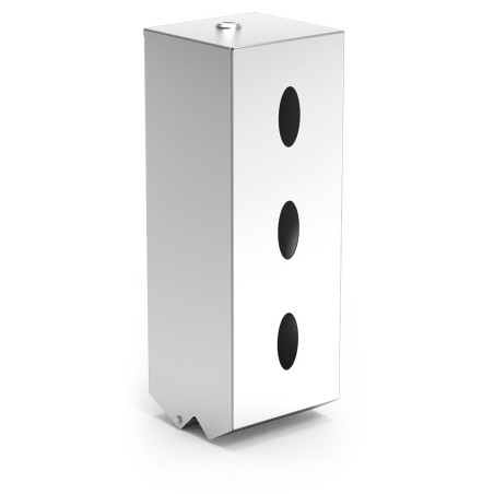 Dispensador de papel higiénico triple en acero inoxidable 12x11x35cm