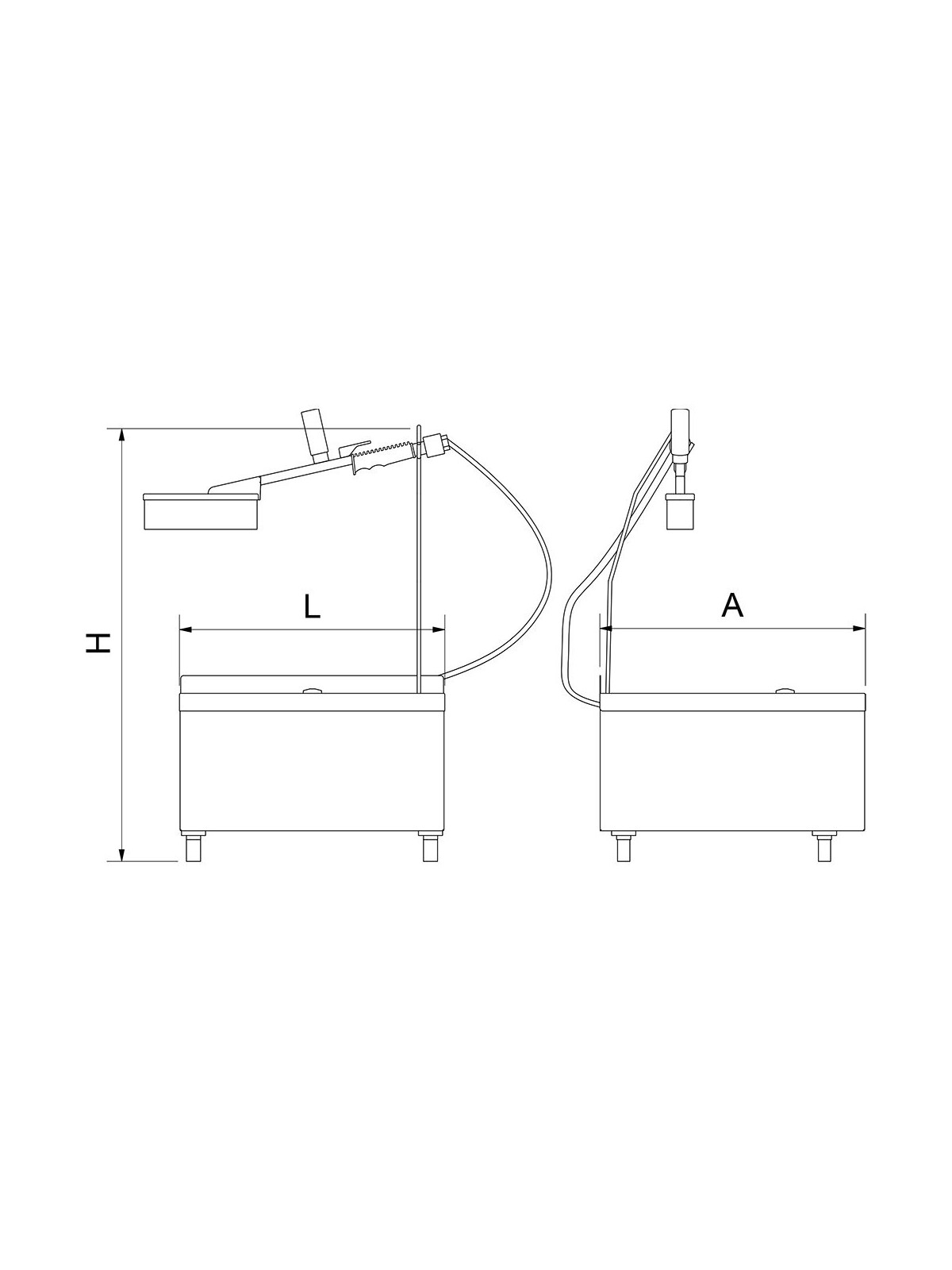 Lavabotas manual en acero inoxidable 45x45x74cm