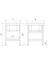 Mesa de entrada para lavavajillas c/entrepaño 61x70x86cm