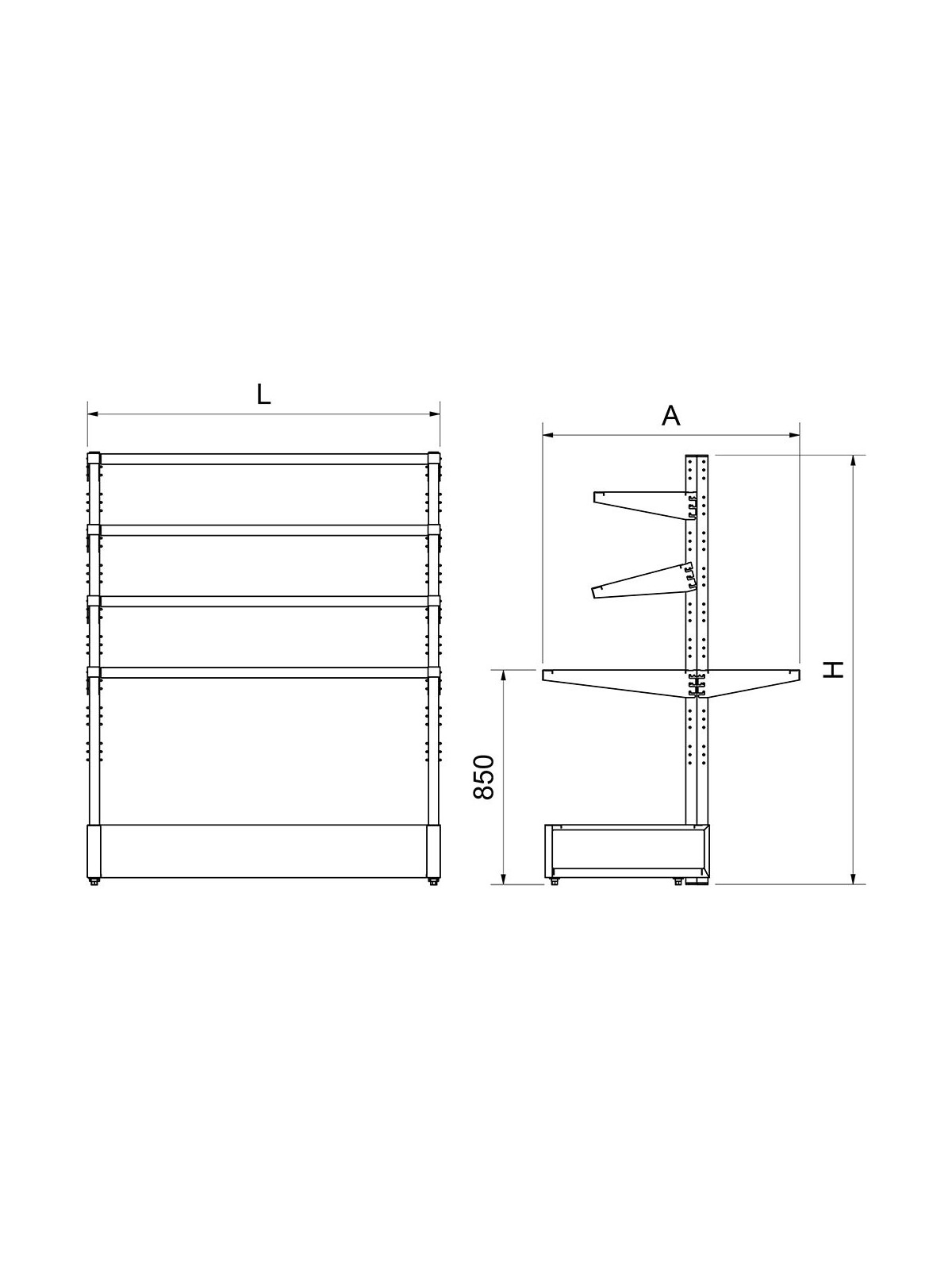 Mesa central de emplatado imagine 76x105x170cm