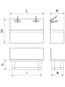 Lavamanos para quirófano dos usuarios con grifos electrónicos 120x50x85cm