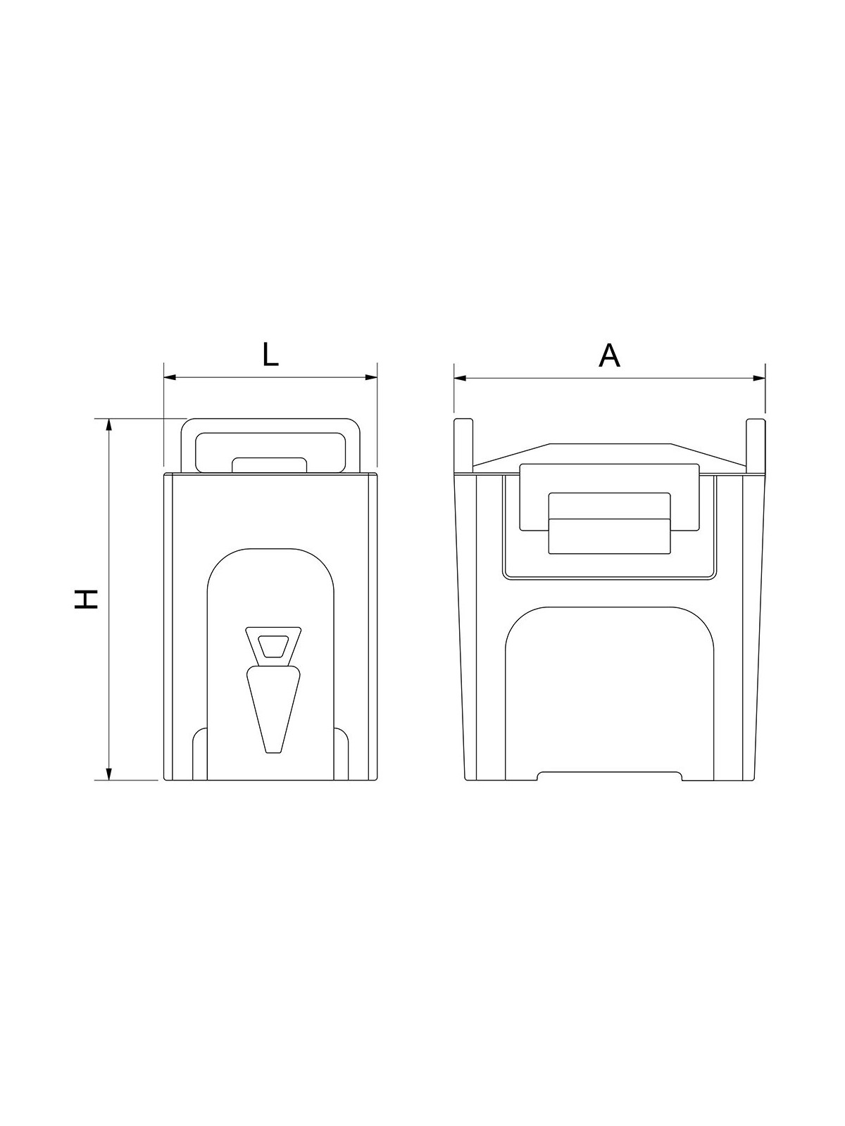 Contenedor isotérmico para líquidos 10 lts 29x43x50cm