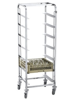 Carro para cestas de lavavajillas 7 niveles 38x55x172cm