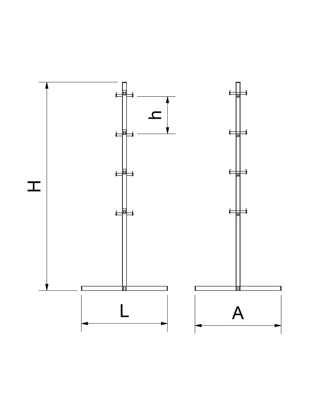 Expositor de jamones modelo Árbol 80x80x195cm