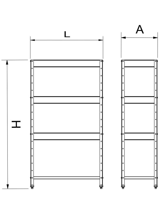 Estantería para huerto de interior 100x50x175cm
