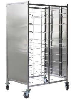 Carro doble para bandejas isotérmicas 18 niveles 92x63x158cm