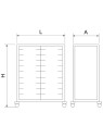 Carro doble para bandejas isotérmicas 18 niveles 92x63x158cm