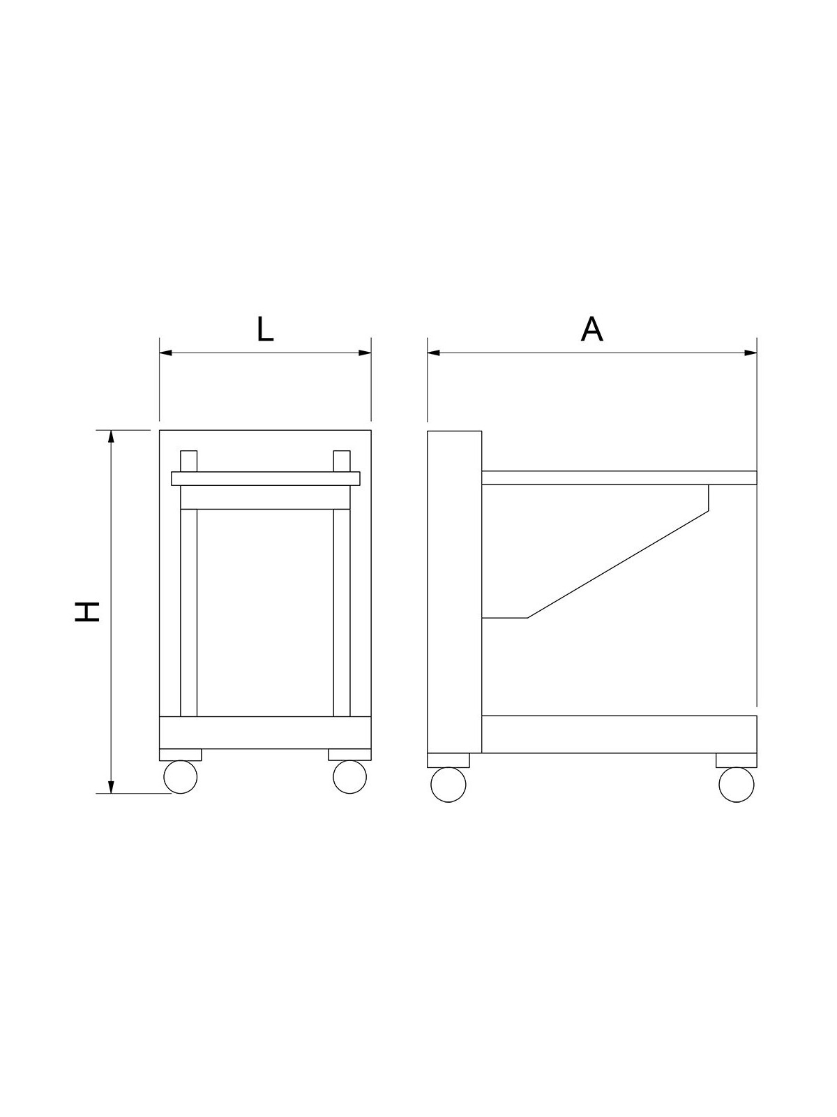 Carro dispensador a nivel constante de bandejas 95x62x90cm