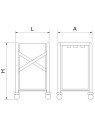 Carro para ropa / lavandería plegable 60x60x120cm
