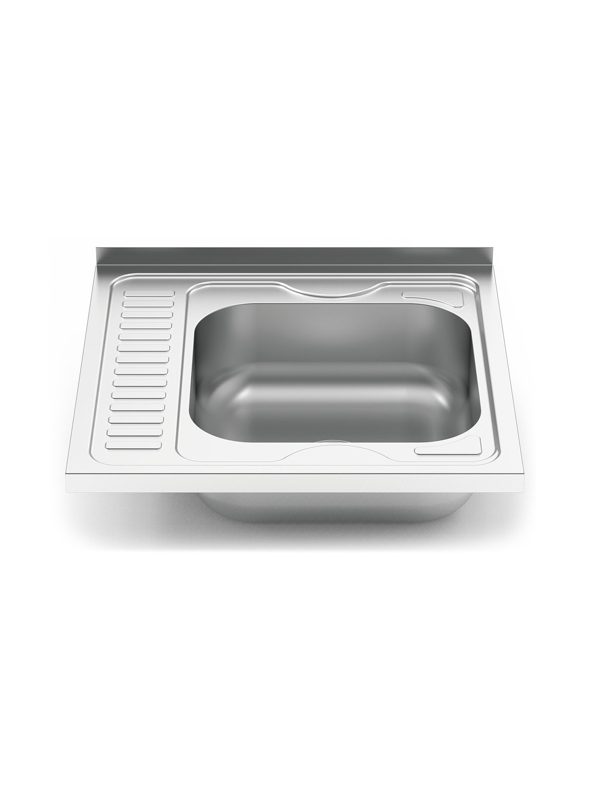Fregadero 600x600 1 cubeta y 1 escurridor izqda. dimensiones cubeta