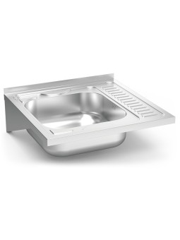 Fregadero colg. c/cartelas 1C, ED Dimensiones cubeta 60x60x20cm