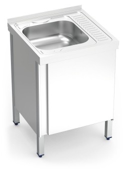Fregadero c/ptas.abatibles 1C, ED Dimensiones cubeta 60x60x85cm