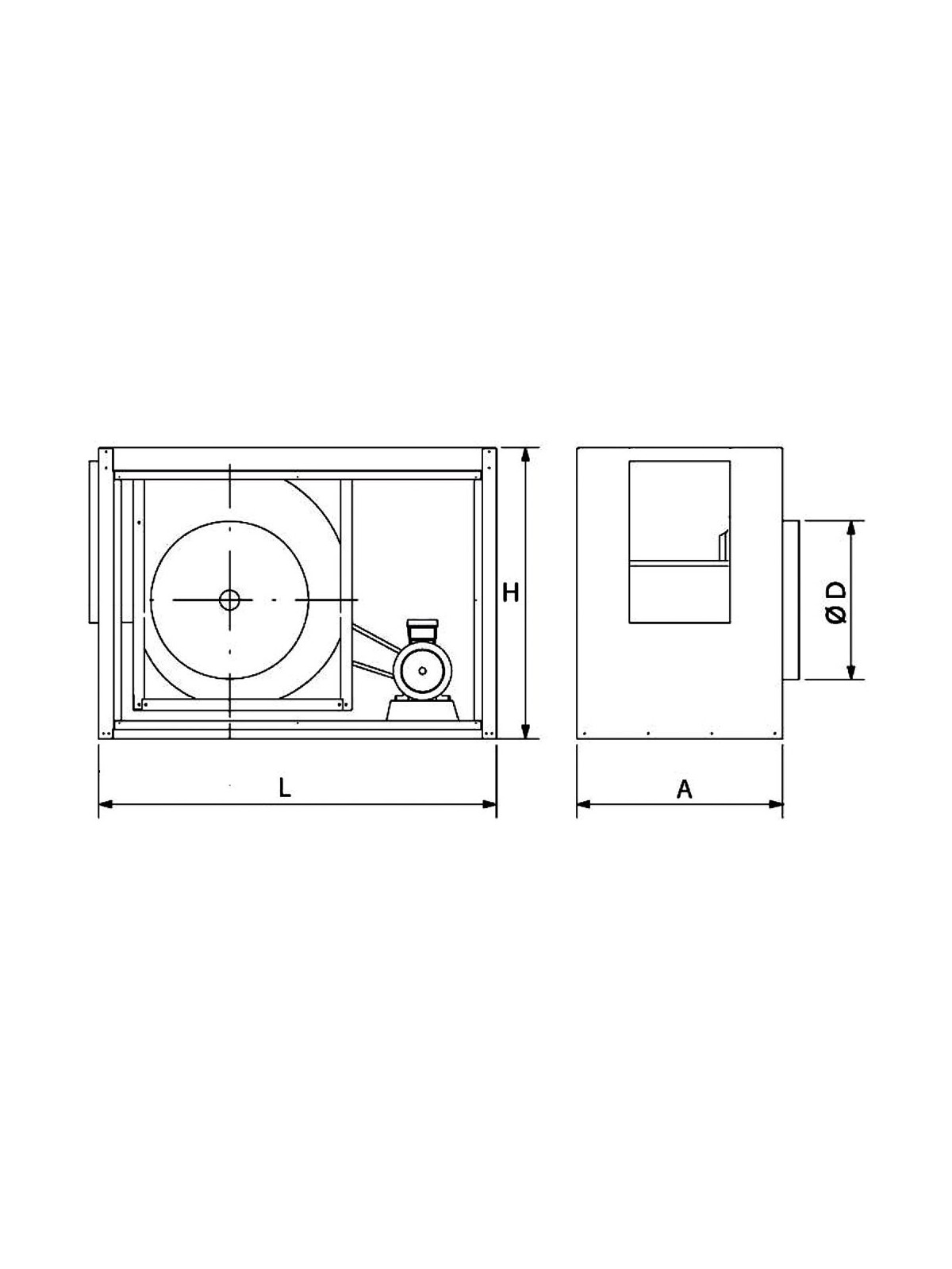 Motor extractor de interior para humos de cocinas industriales 100x60x75cm