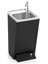 Lavamanos registrable negro c/pedestal un pulsador agua fría y caliente 45x45x85cm