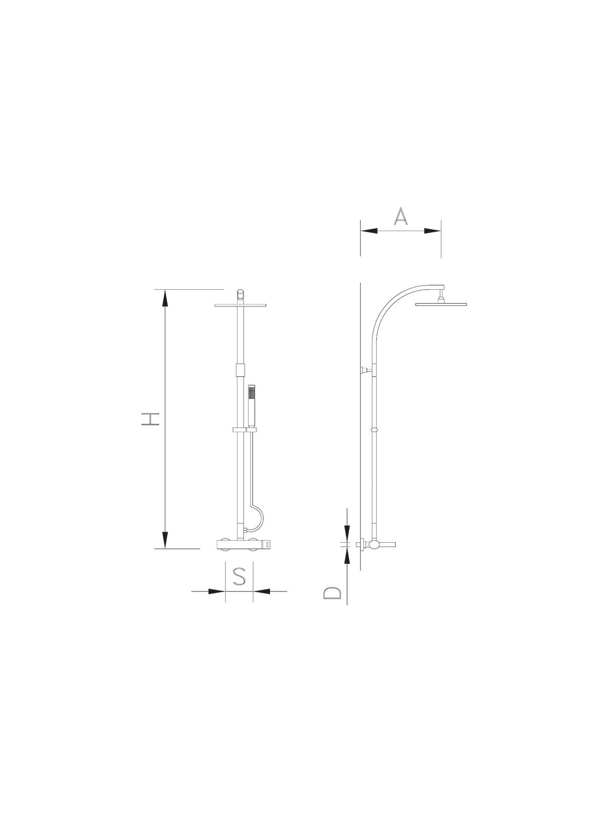 Grifo inoxidable monomando para ducha modelo Eco Cuadrado