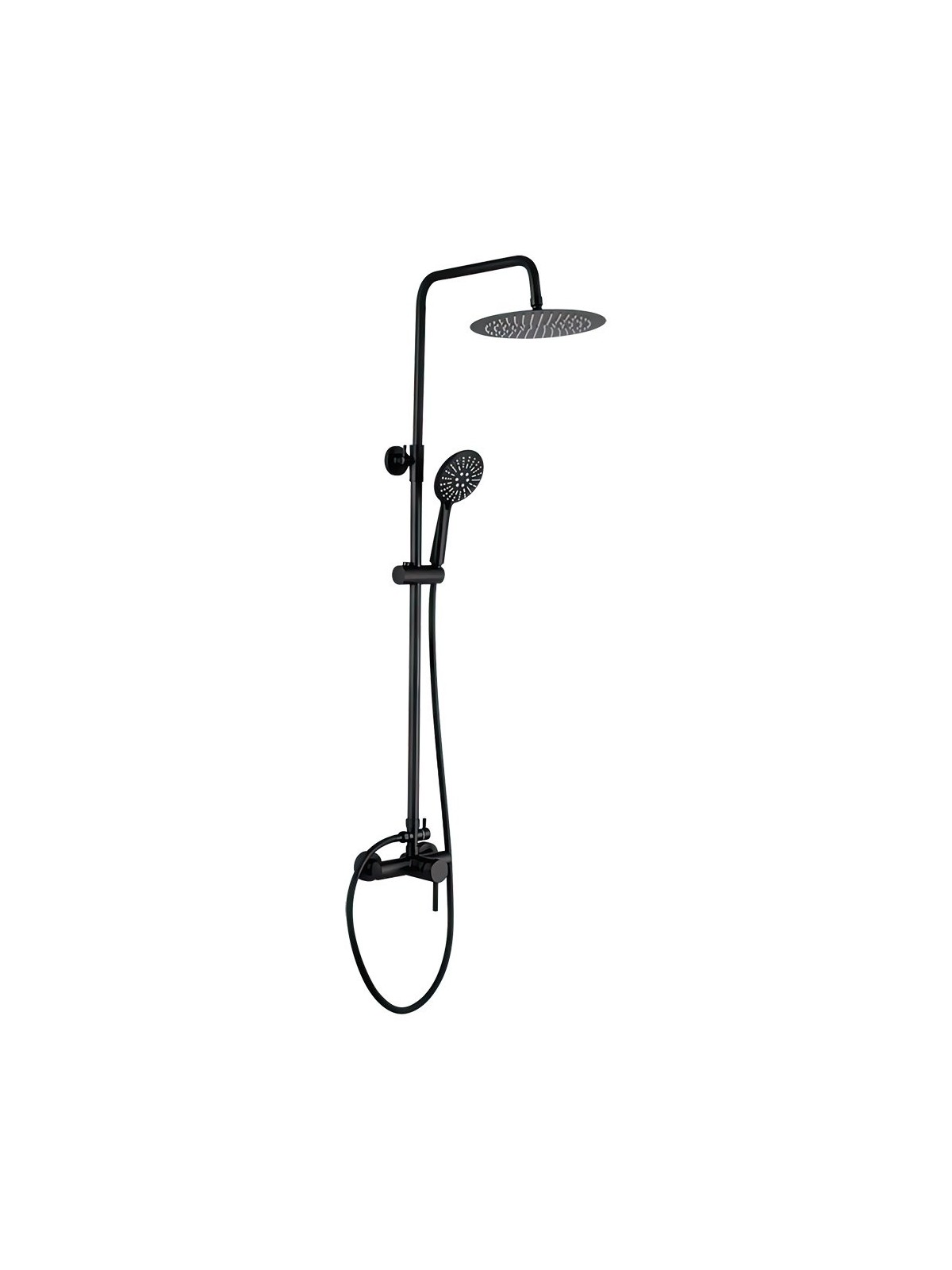 Grifo negro inoxidable monomando para ducha modelo Eco Redondo