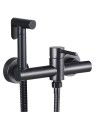 Ducha higiénica negra inoxidable monomando para WC modelo Eco Redondo