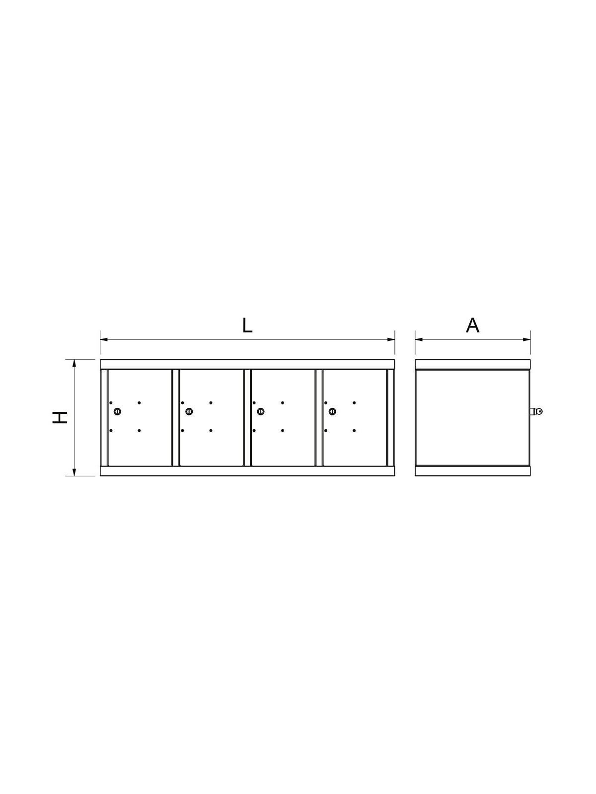 Taquillas Acero Inoxidable 4 Puertas - Productos Hosteleros