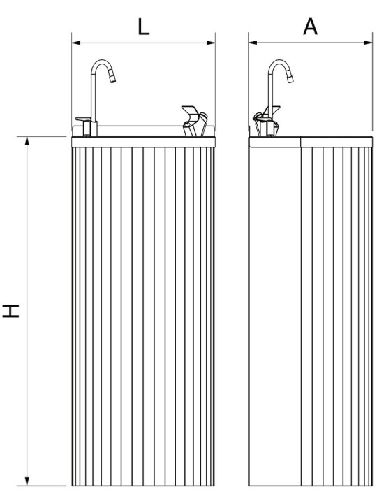Fuente de Agua en Columna Exterior - Productos Hosteleros