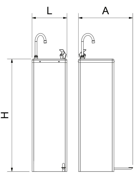 Fuente de Agua Fría con Pedal - Productos Hosteleros