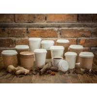 Vasos Cartón con Tapa Café - Productos Hosteleros