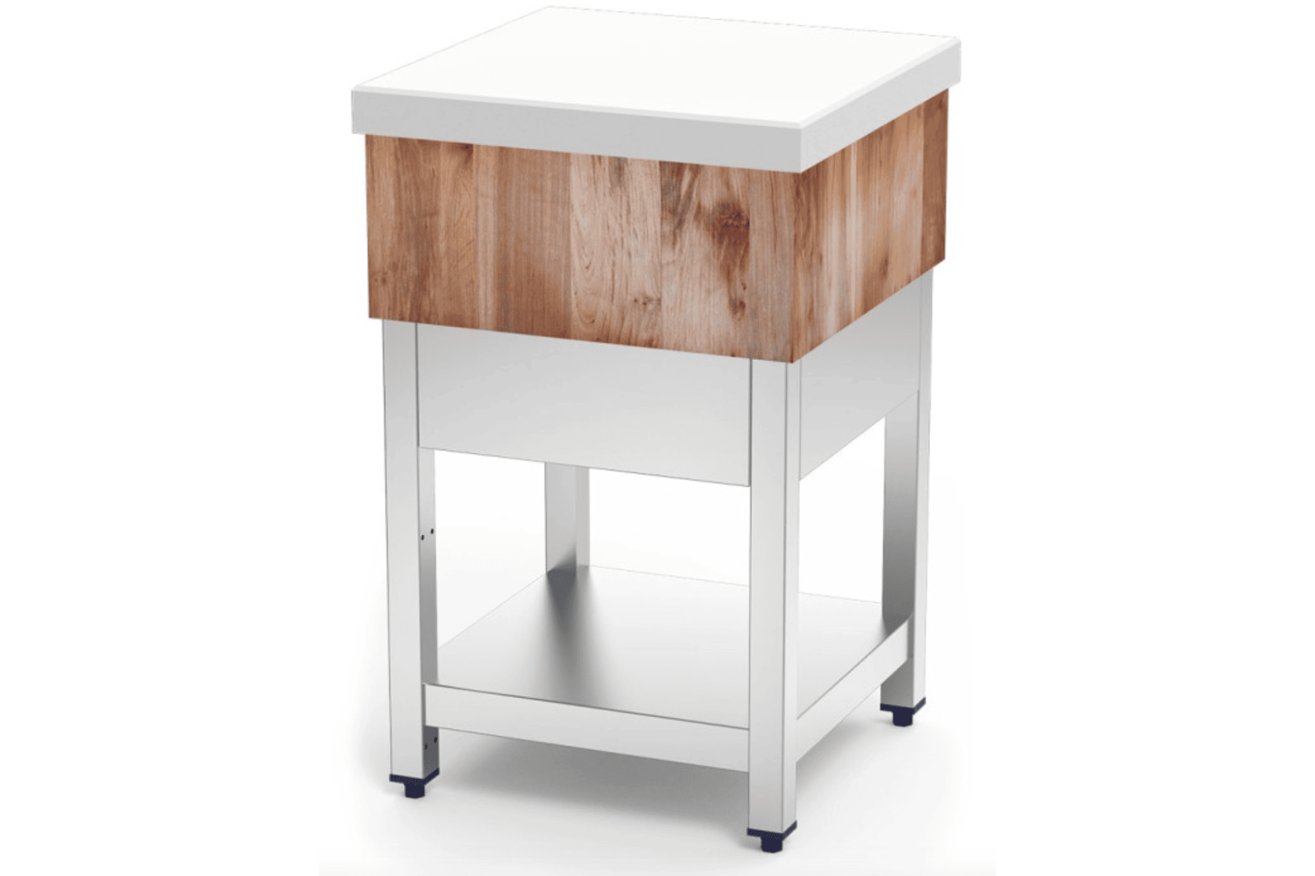 TAJO POLIETILENO Y MADERA BASE INOX