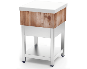 TAJO POLIETILENO Y MADERA BASE INOX